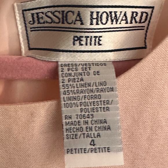 Jessica Howard Petite Vintage Light Pink Linen Blouse And Dress - Picture 8 of 8